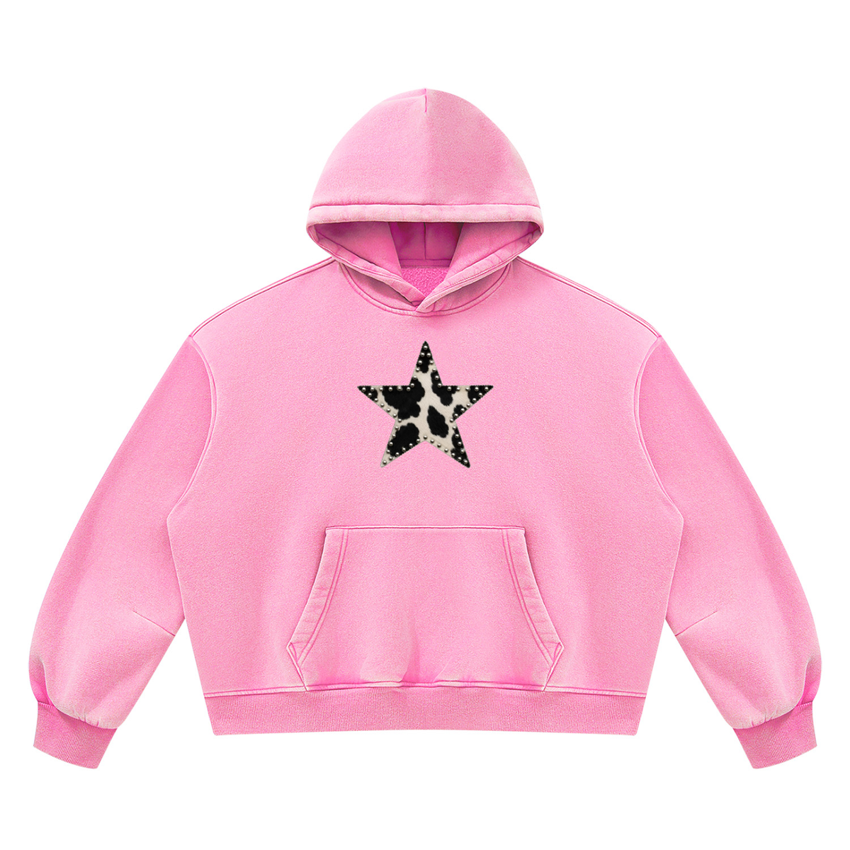 Star Studded Washed Fleece Hoodie
