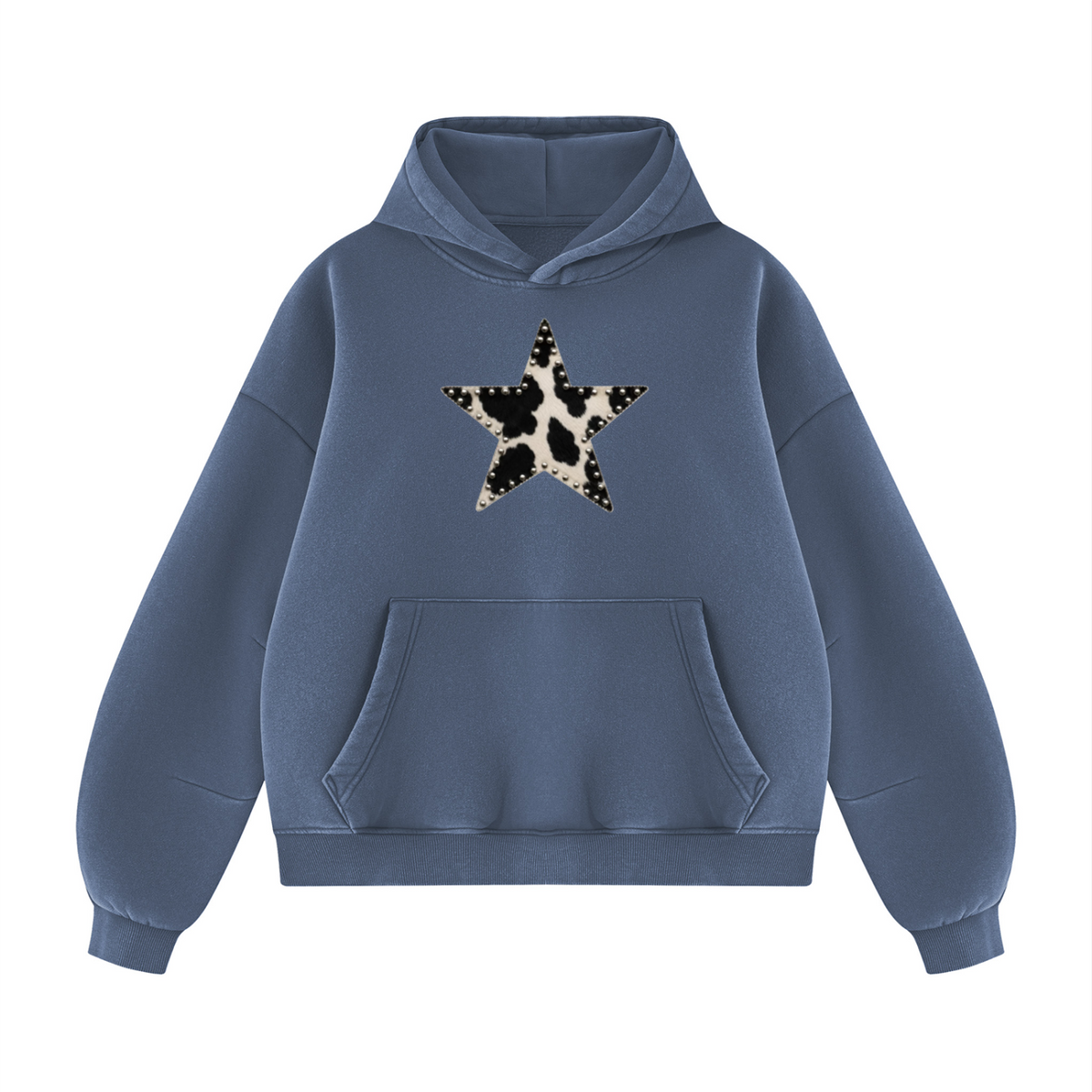 Star Studded Washed Fleece Hoodie
