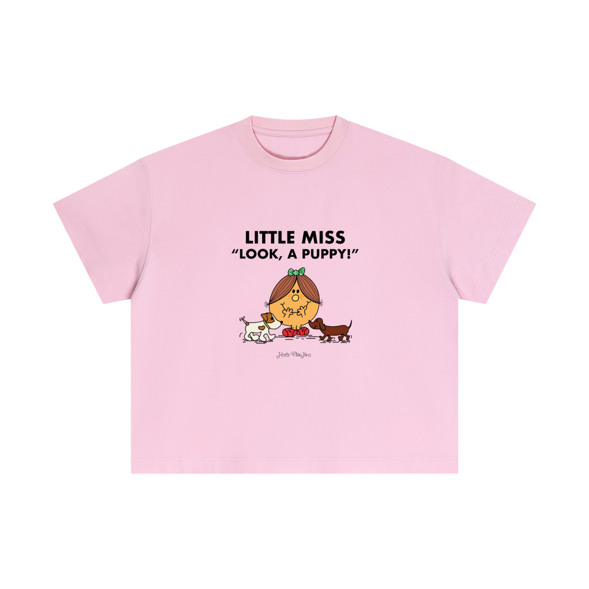 Little Miss Look A Puppy Everyday Cotton Boxy Tee