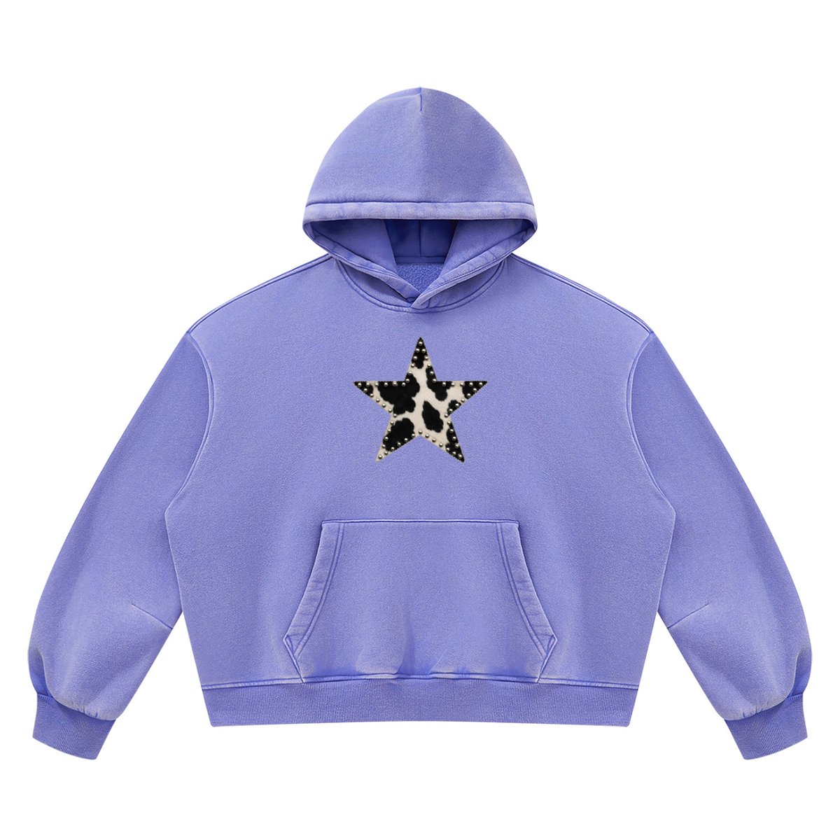 Star Studded Washed Fleece Hoodie
