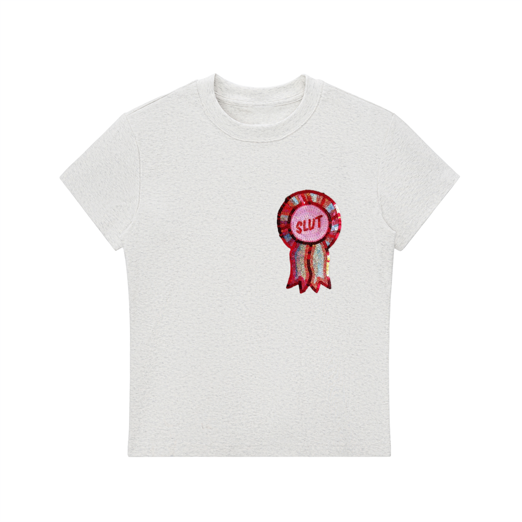 Slut Glitter Badge Fitted Tee