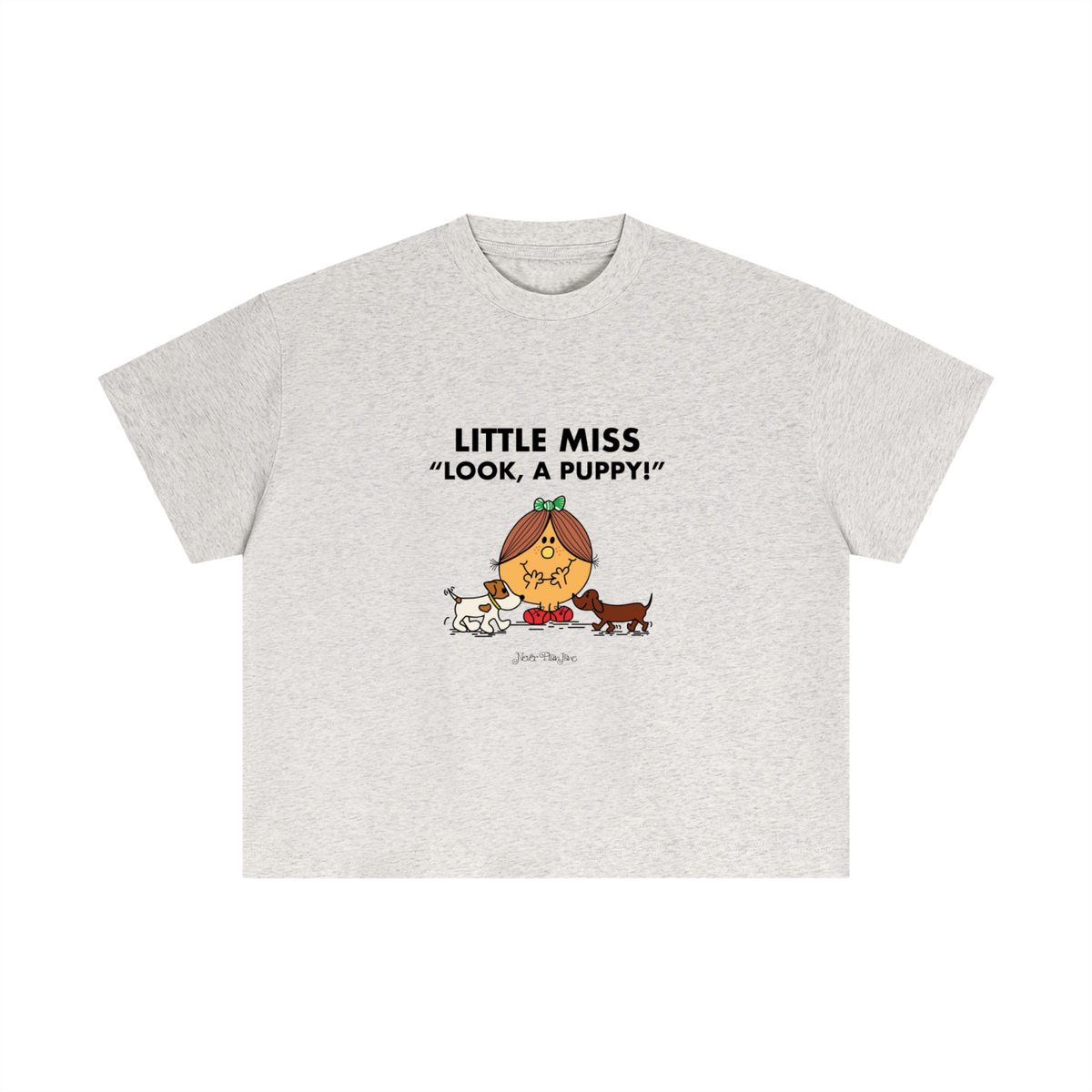 Little Miss Look A Puppy Everyday Cotton Boxy Tee