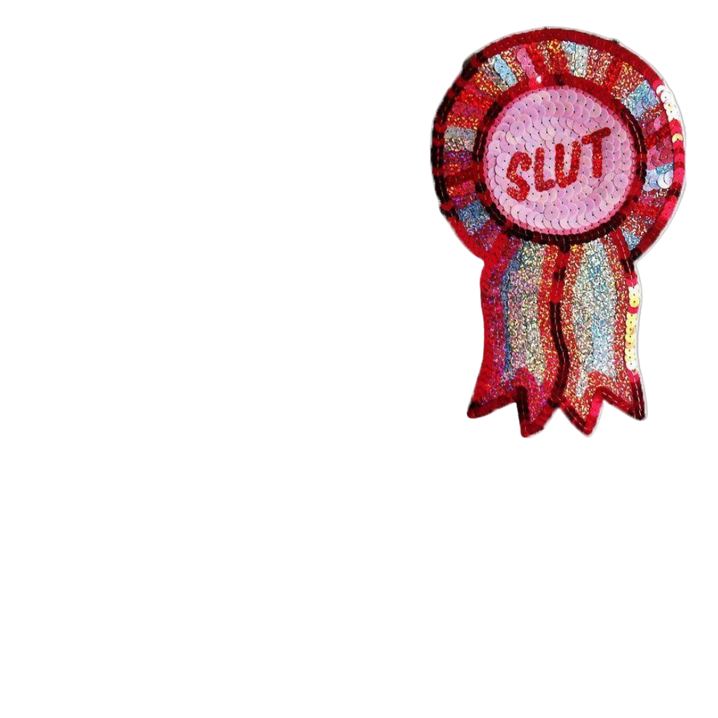 Slut Glitter Badge Fitted Tee