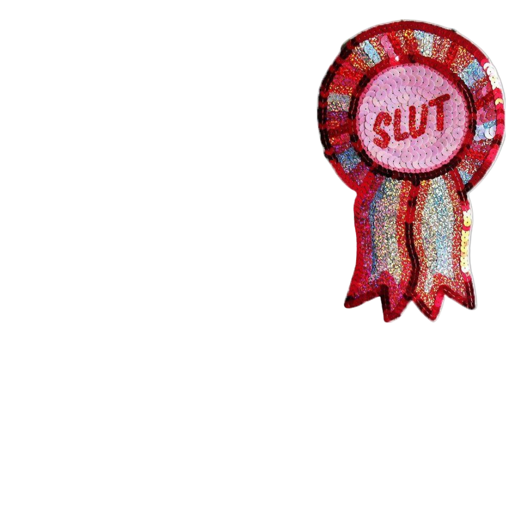 Slut Glitter Badge Fitted Tee