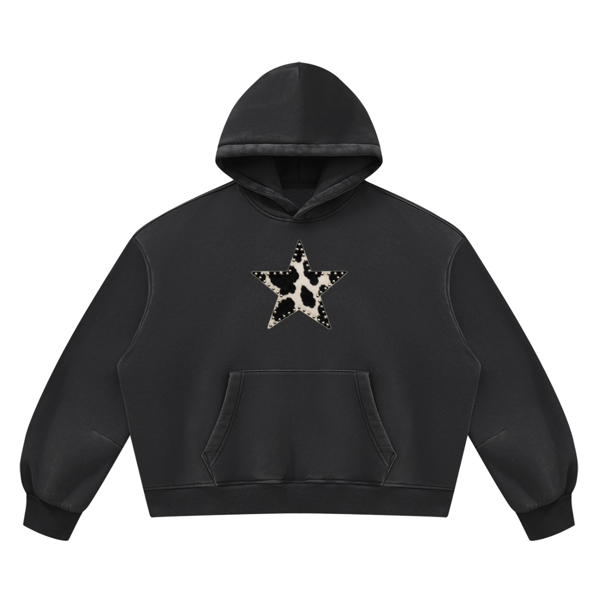 Star Studded Washed Fleece Hoodie