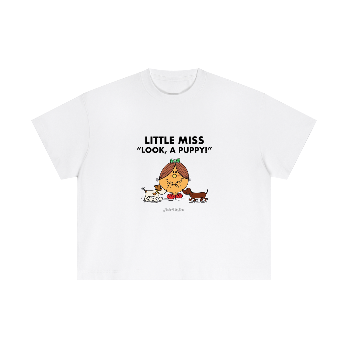 Little Miss Look A Puppy Everyday Cotton Boxy Tee
