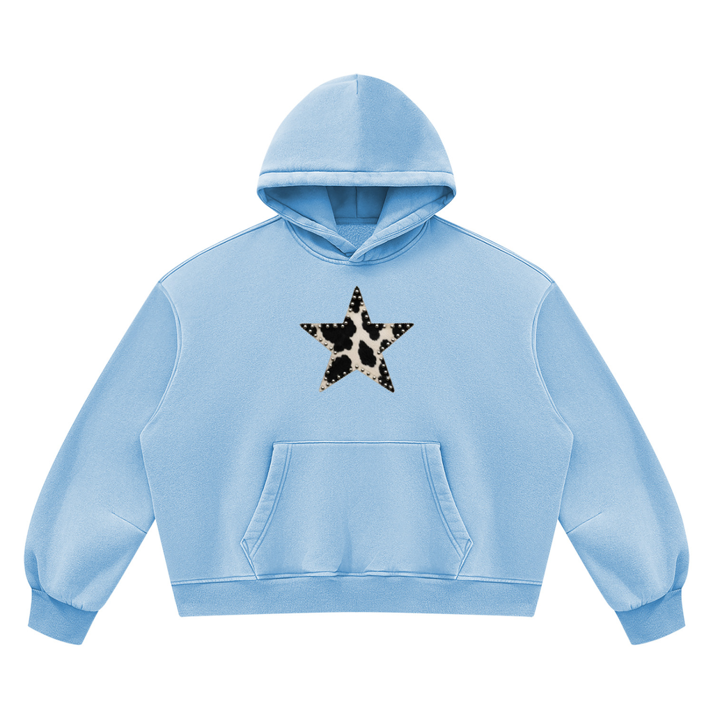Star Studded Washed Fleece Hoodie