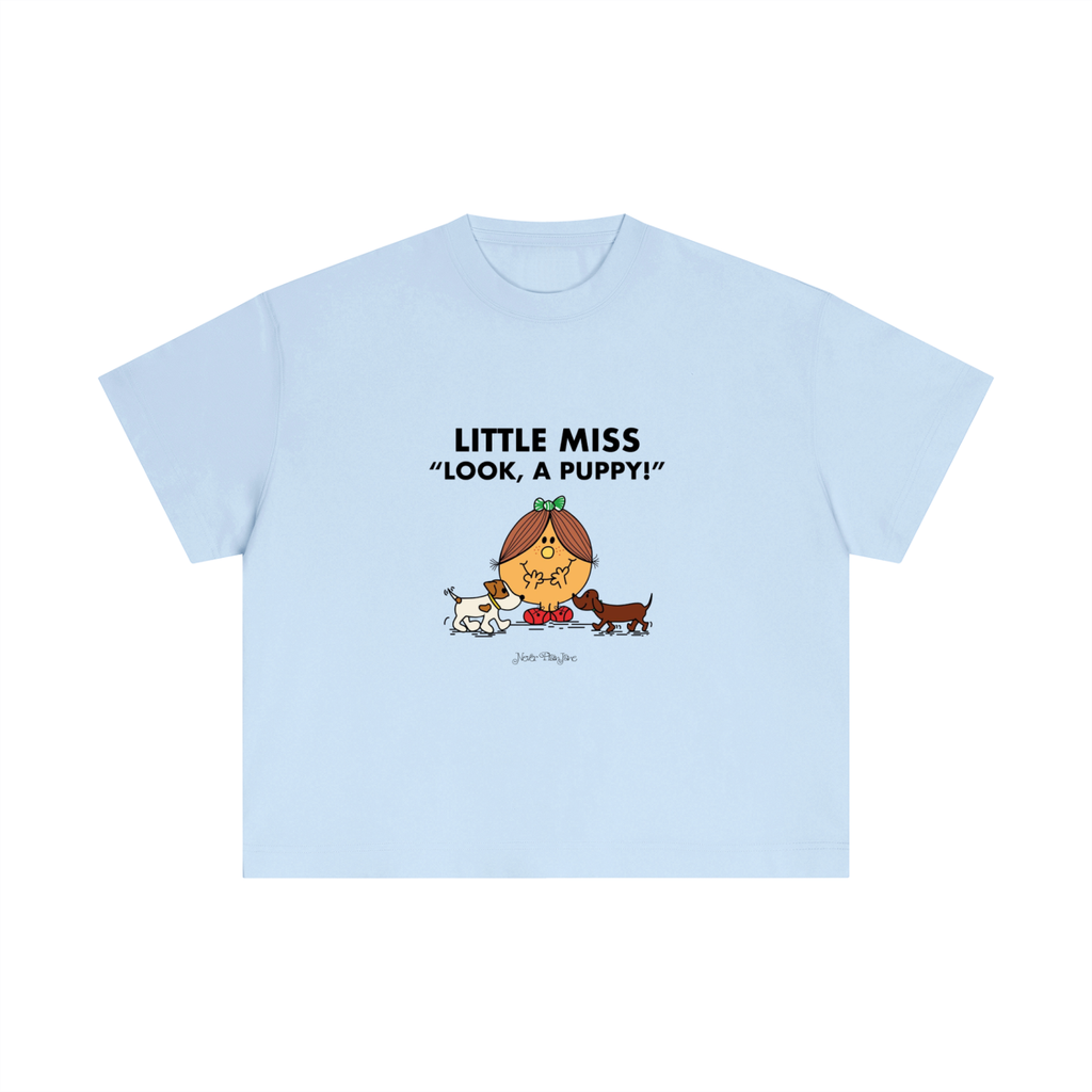 Little Miss Look A Puppy Everyday Cotton Boxy Tee